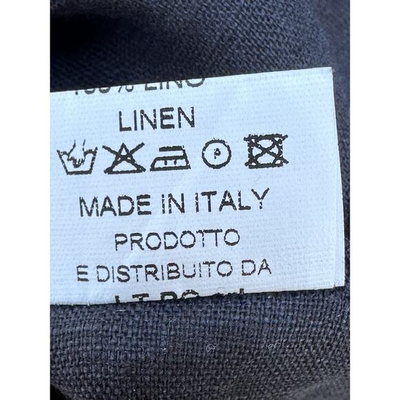 Whyci Milano Women Lagenlook Black Linen Cocoon Style Dress Sz 42 IT/6 US Chic - Picture 9 of 13